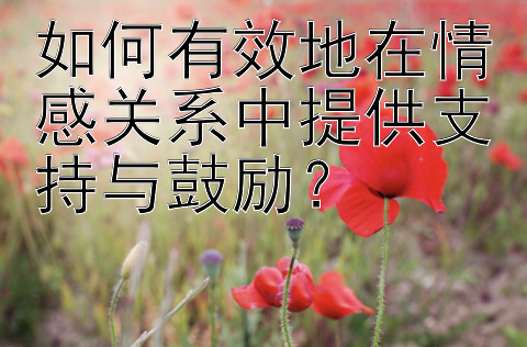 如何有效地在情感关系中提供支持与鼓励？